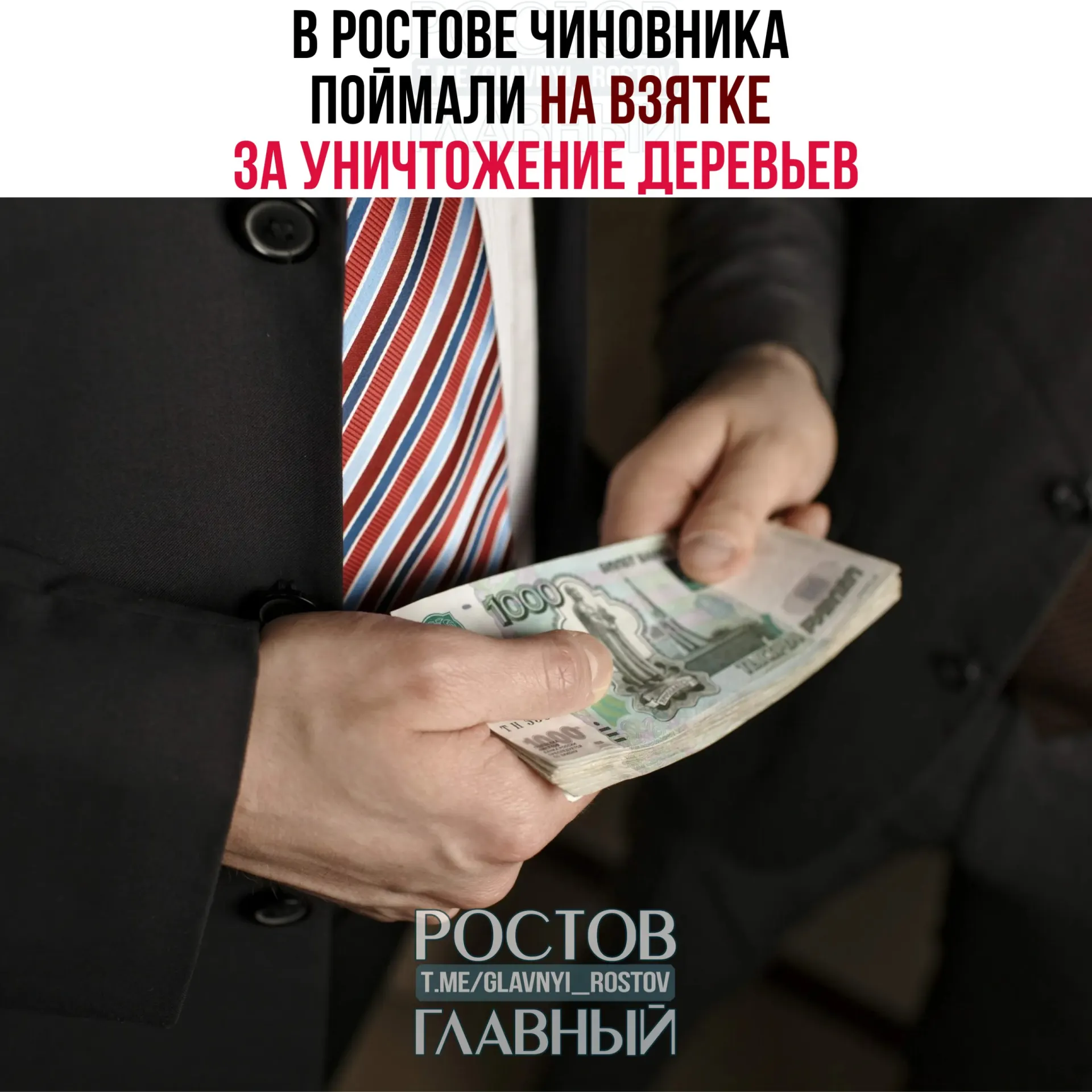 Чиновник получил первую часть взятки в 100 000 рублей; посредника и дающего взятку задержали при передаче денег. Возбуждено уголовное дело.
