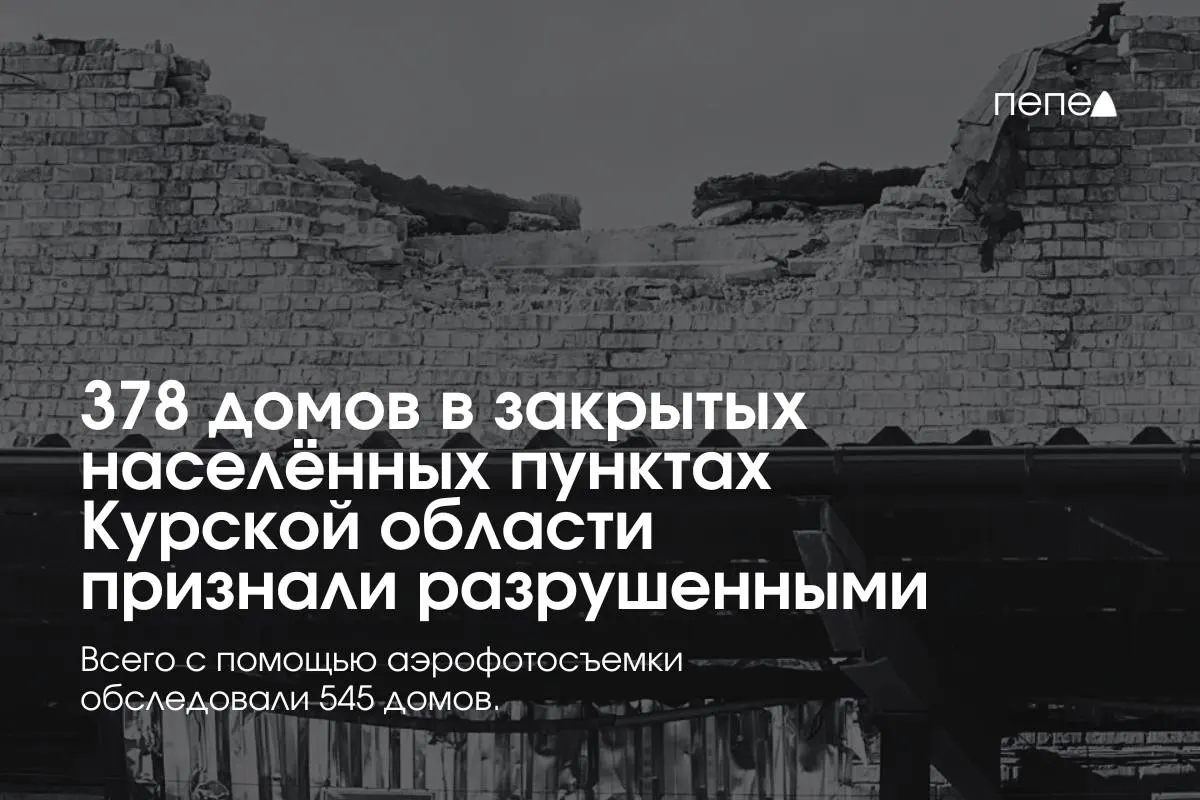 Аэрофотосъёмка показала: из 545 обследованных домов в 49 труднодоступных населённых пунктах 378 признаны не подлежащими восстановлению — разрушения зафиксированы в нескольких районах области.