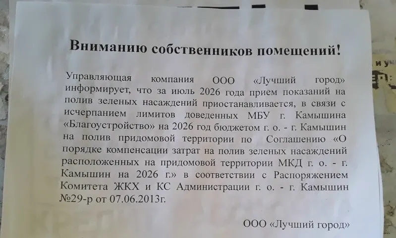 Управляющие компании сообщили, что на полив придомовых территорий не хватает средств — жильцам предлагают оплачивать воду самостоятельно, в то время как регион направляет деньги на другие проекты.