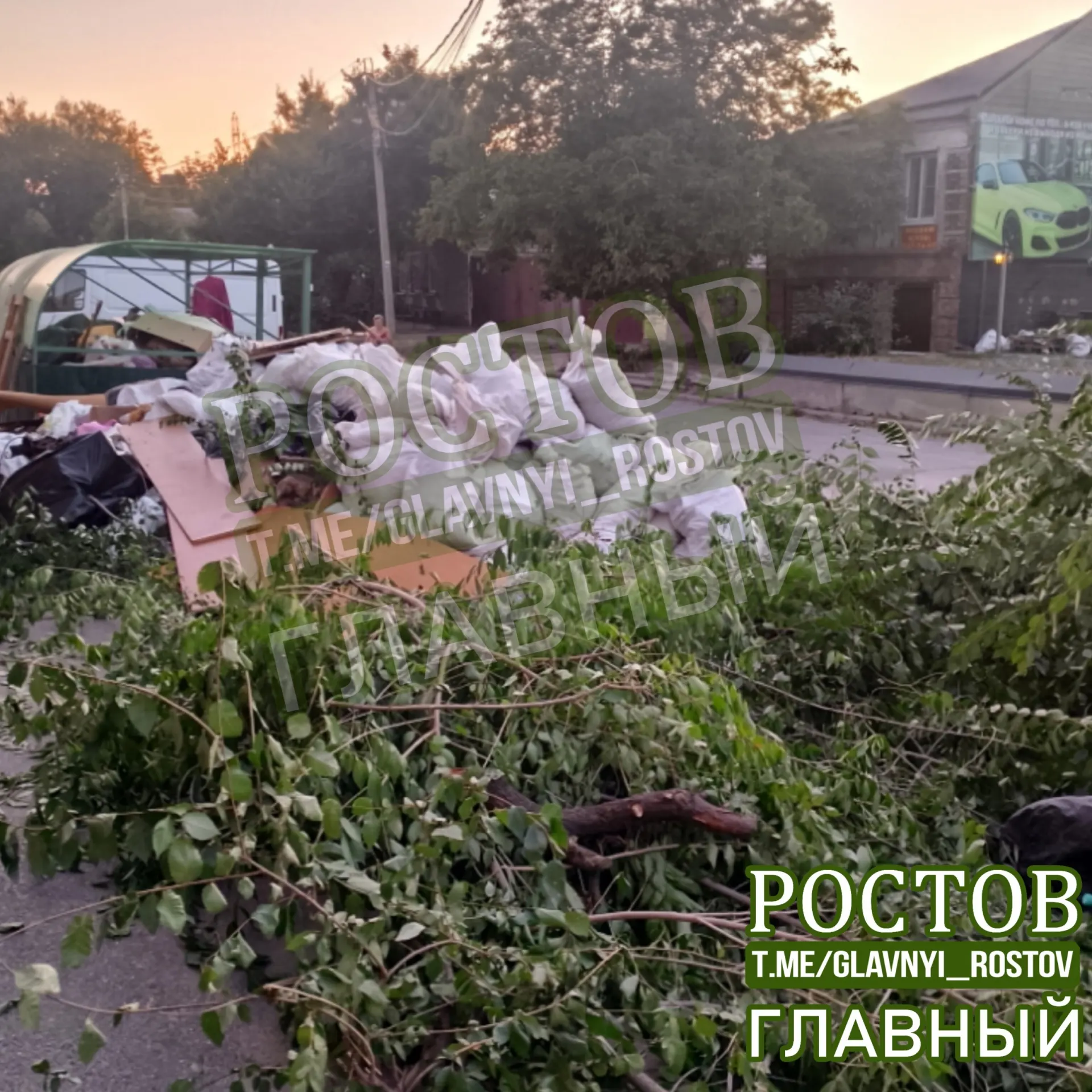 Жильцы нескольких дворов жалуются на горы мусора, кучю веток, неубранные контейнеры и сильный запах канализации, который держится неделями.