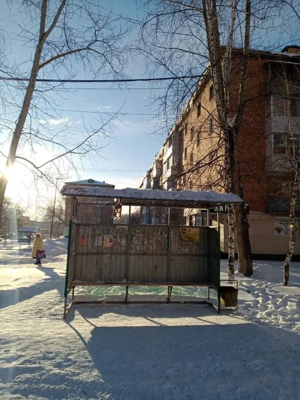 После обрушения крыши ветхой остановки в центре города муниципалитет Назарова выплатил пострадавшему школьнику 80 тысяч рублей.