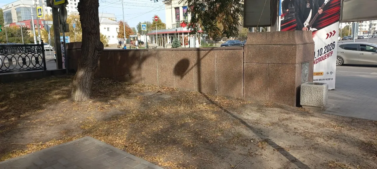 Состояние входа угрожает безопасности на одной из главных улиц Волгограда.